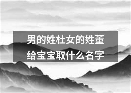 男的姓杜女的姓董给宝宝取什么名字
