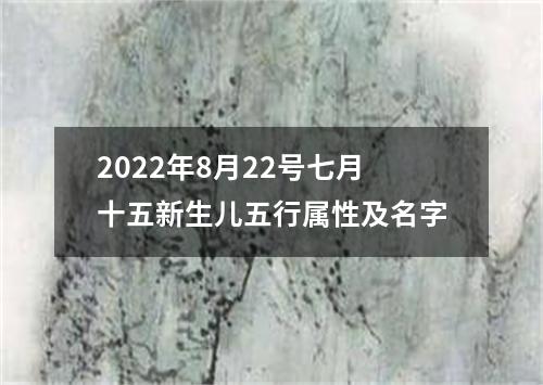 2022年8月22号七月十五新生儿五行属性及名字