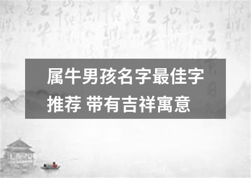 属牛男孩名字最佳字推荐 带有吉祥寓意