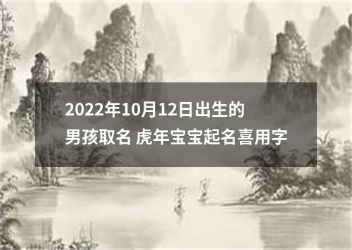 2022年10月12日出生的男孩取名 虎年宝宝起名喜用字