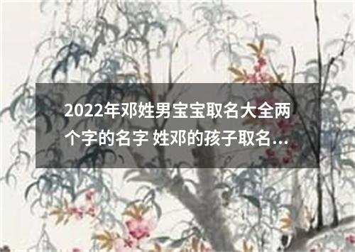 2022年邓姓男宝宝取名大全两个字的名字 姓邓的孩子取名男