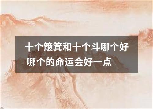 十个簸箕和十个斗哪个好 哪个的命运会好一点