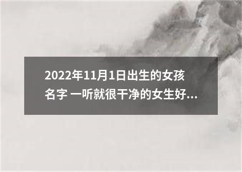2022年11月1日出生的女孩名字 一听就很干净的女生好名