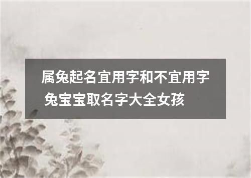 属兔起名宜用字和不宜用字 兔宝宝取名字大全女孩