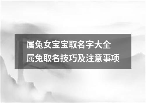 属兔女宝宝取名字大全 属兔取名技巧及注意事项