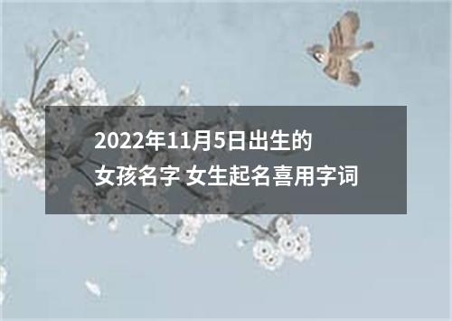 2022年11月5日出生的女孩名字 女生起名喜用字词