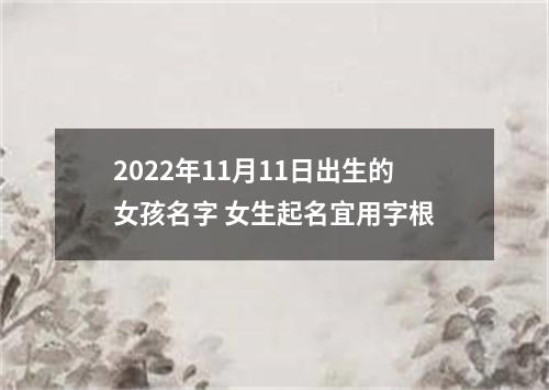 2022年11月11日出生的女孩名字 女生起名宜用字根