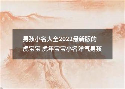 男孩小名大全2022最新版的虎宝宝 虎年宝宝小名洋气男孩