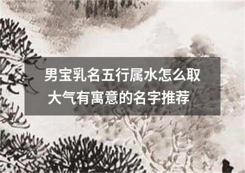 男宝乳名五行属水怎么取 大气有寓意的名字推荐