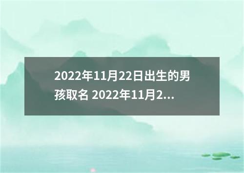 2022年11月22日出生的男孩取名 2022年11月22日出生男宝取名