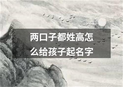 两口子都姓高怎么给孩子起名字