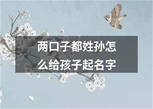 两口子都姓孙怎么给孩子起名字