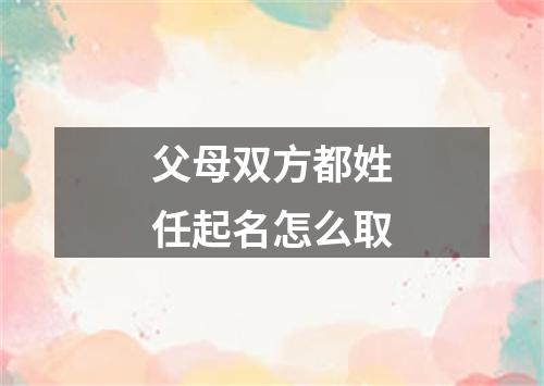 父母双方都姓任起名怎么取
