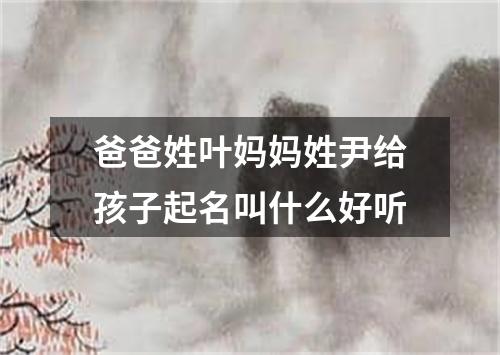 爸爸姓叶妈妈姓尹给孩子起名叫什么好听