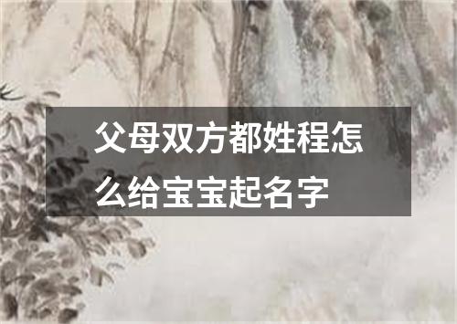 父母双方都姓程怎么给宝宝起名字