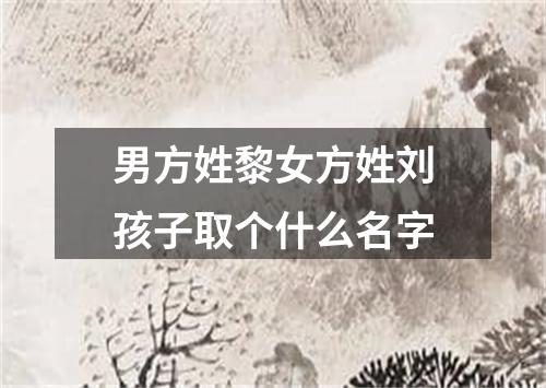 男方姓黎女方姓刘孩子取个什么名字