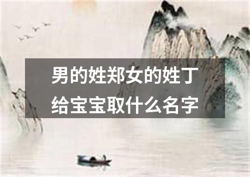 男的姓郑女的姓丁给宝宝取什么名字