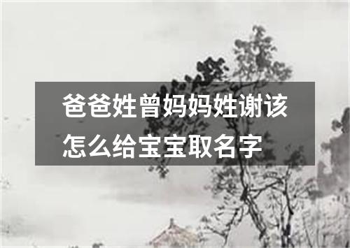 爸爸姓曾妈妈姓谢该怎么给宝宝取名字