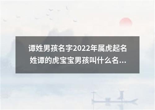 谭姓男孩名字2022年属虎起名 姓谭的虎宝宝男孩叫什么名字好