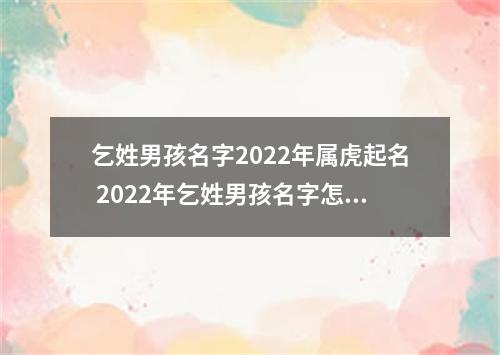 乞姓男孩名字2022年属虎起名 2022年乞姓男孩名字怎么起