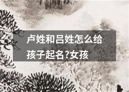 卢姓和吕姓怎么给孩子起名?女孩