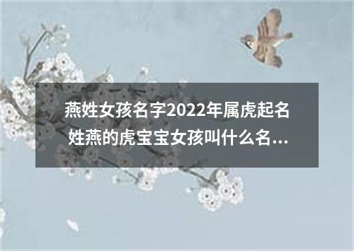 燕姓女孩名字2022年属虎起名 姓燕的虎宝宝女孩叫什么名字好