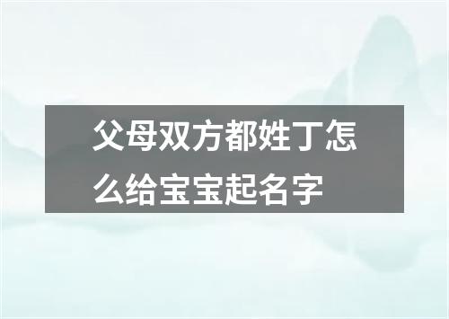 父母双方都姓丁怎么给宝宝起名字