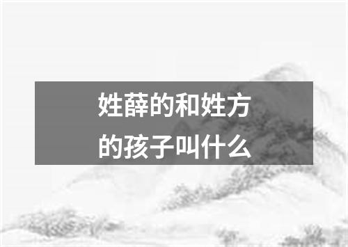 姓薛的和姓方的孩子叫什么