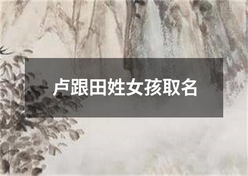 卢跟田姓女孩取名