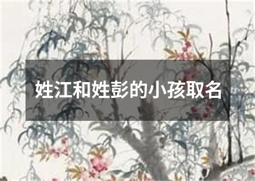 姓江和姓彭的小孩取名