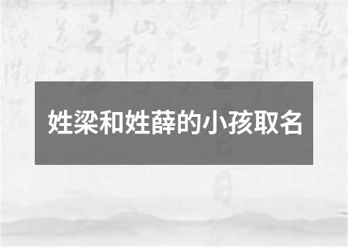 姓梁和姓薛的小孩取名