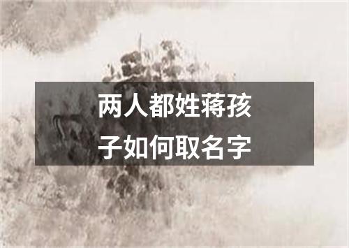 两人都姓蒋孩子如何取名字