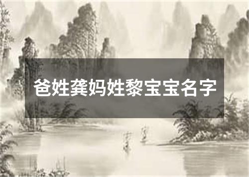 爸姓龚妈姓黎宝宝名字
