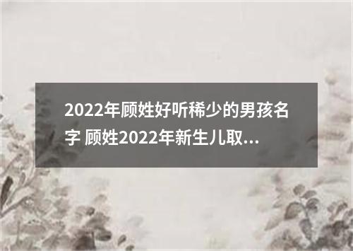 2022年顾姓好听稀少的男孩名字 顾姓2022年新生儿取名字