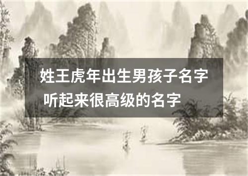 姓王虎年出生男孩子名字 听起来很高级的名字