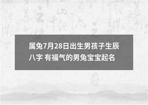 属兔7月28日出生男孩子生辰八字 有福气的男兔宝宝起名