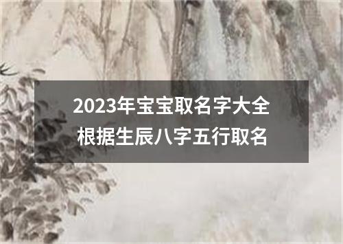 2023年宝宝取名字大全 根据生辰八字五行取名
