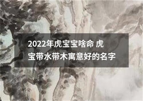 2022年虎宝宝啥命 虎宝带水带木寓意好的名字