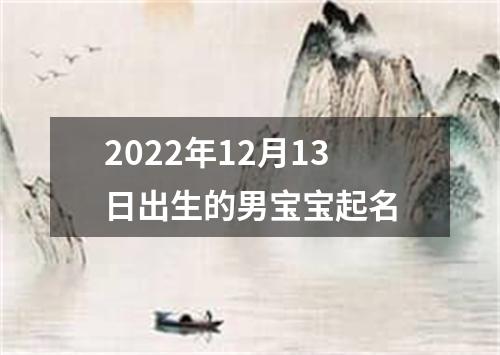 2022年12月13日出生的男宝宝起名