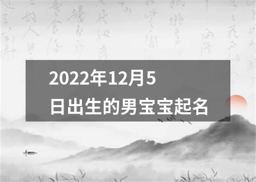 2022年12月5日出生的男宝宝起名
