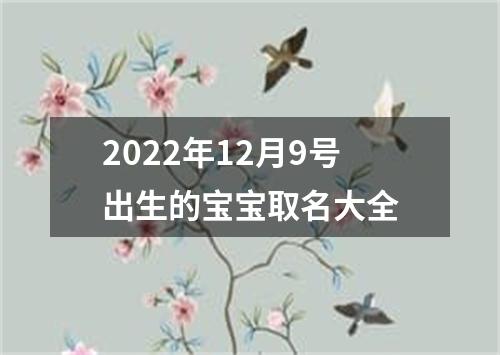 2022年12月9号出生的宝宝取名大全