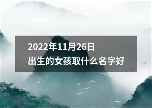 2022年11月26日出生的女孩取什么名字好
