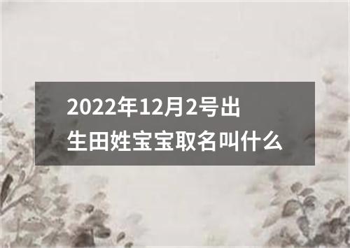 2022年12月2号出生田姓宝宝取名叫什么