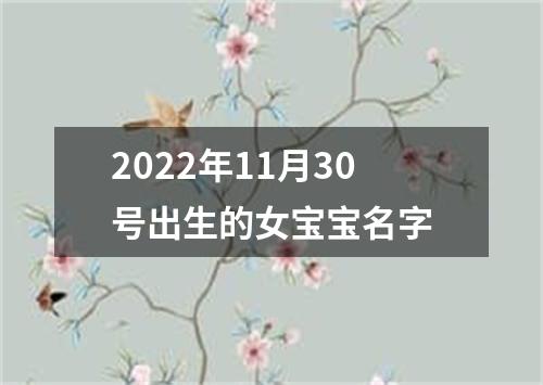 2022年11月30号出生的女宝宝名字