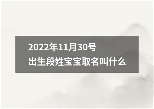 2022年11月30号出生段姓宝宝取名叫什么