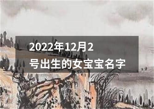 2022年12月2号出生的女宝宝名字