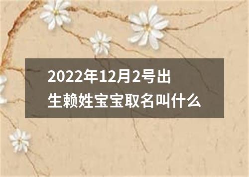 2022年12月2号出生赖姓宝宝取名叫什么