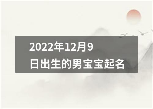 2022年12月9日出生的男宝宝起名