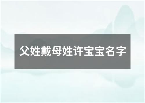 父姓戴母姓许宝宝名字