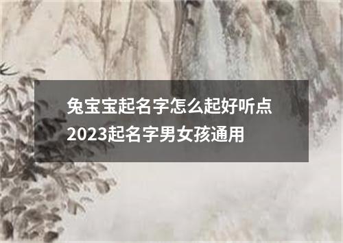 兔宝宝起名字怎么起好听点 2023起名字男女孩通用